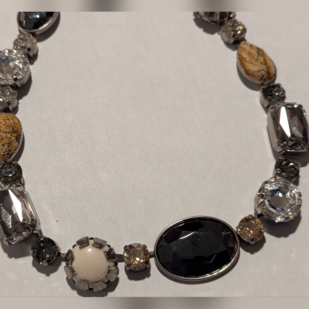 Sorrelli Black White And Stone Statement Necklace 145$